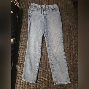 Express High Rise Skinny Jeans Ultra Hyper Stretch Medium Short Light Blue